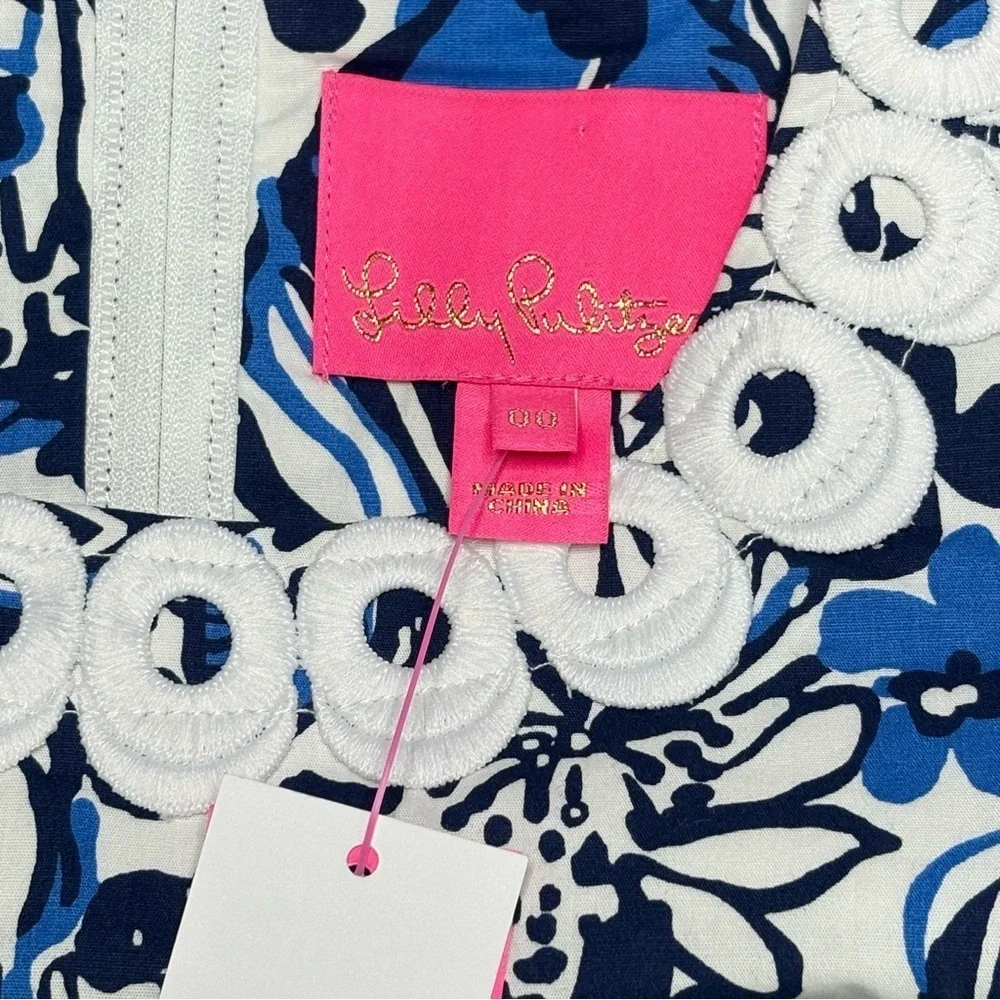 NWT Lilly Pulitzer Mila Stretch Mini Dress Low Tide Navy Pandarama Size 00 - Picture 11 of 13